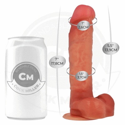 Cock Miller - Hyperrealistic Dildo 7" - Hiperrealistyczne dildo z mocną przyssawką i elastycznym rdzeniem o długości 17,8 cm.