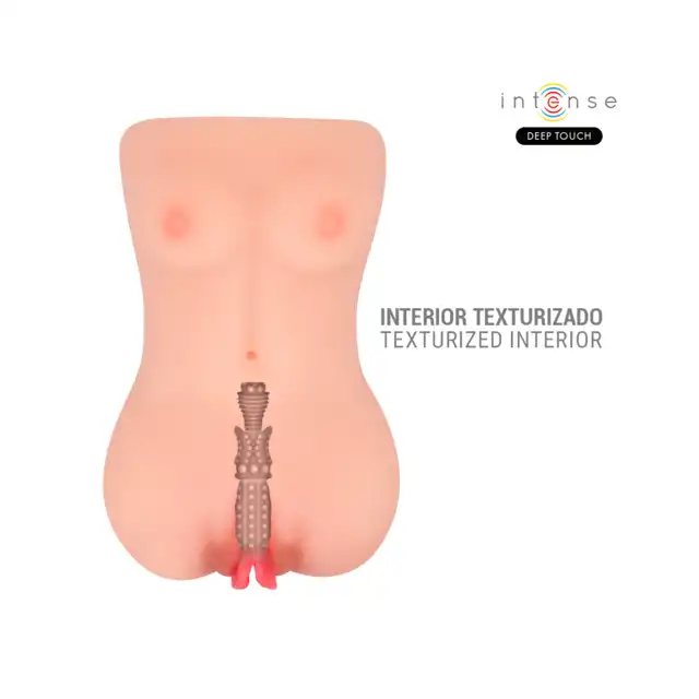 Intense -  Deep Touch Catherine. Wibrujący masturbator w kształcie waginy i piersi z funkcją głosową i ssącą