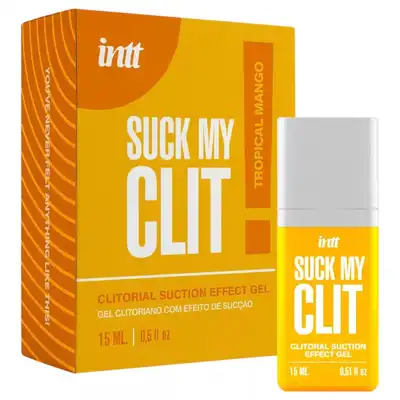 Intt - Suck My Clit Suction Effect Gel Tropical Mango 15 ml - Żel stymulujący z efektem ssania, wibracji i chłodzenia o smaku tropikalnego mango.