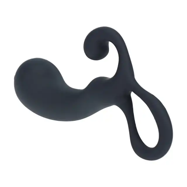 Levelz - Bulb with Loop Silicone Prostate Massager M. Czarny silikonowy stymulator prostaty w rozmiarze M bez wibracji 