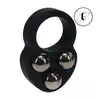 Levelz -  Liquid Silicone Triple Weighted Ball Cock Ring. Silikonowy ring na penisa w kolorze czarnym z 3 obciążnikami 
