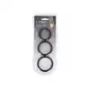 Levelz - Wide O Cock Ring Set. Zestaw 3 czarnych silikonowych ringów L/XL/XXL