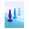 b-Vibe - Anal Training Kit 3pcs - Zestaw treningowych korków analnych o zjawiskowej kolorystyce. 3 rozmiary, mocne przyssawki, 100% silikon!