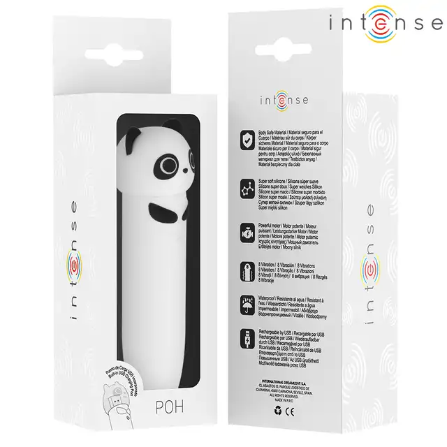 Intense - POH USB wibrator w kształcie pandy. Przeuroczy kompaktowy gadżet.