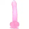 Toyz4Lovers - Jelly Eros Realistic Dildo 18.5 cm Pink - Żelowe dildo z jądrami i mocną przyssawką. Lekko zakrzywiony kształt i realistyczne detale.