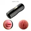 BSeries - Dual Vibrating Masturbator Black - Podwójny masturbator usta - wagina, z intensywnymi 7 wibracjami. 