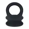 Levelz - Wide Double O Silicone Cock Ring L. Czarny silikonowy ring na jądra i penisa o ergonomicznej konstrukcji