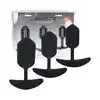 Levelz – Weighted Anal Plug Training Kit. Zestaw progresywny czarnych korków analnych z metalowym rdzeniem