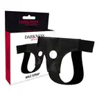 Darkness - Hole strap. Uniwersalny harness z otworem, klasyczny czarny z ekoskóry.
