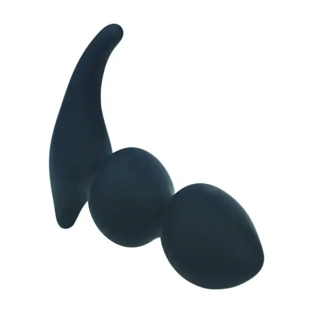 Levelz – Full Double Ripple Prostate Massager. Silikonowy masażer prostaty w kolorze czarnym doskonale dopasowany anatomicznie 