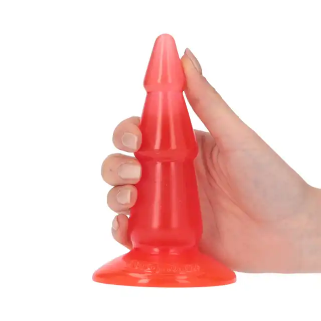 Toyz4Lovers - Jelly Pine Anal Plug 15.5 cm Red - Stożkowy korek analny z przyssawką. Trzy poziomy intensywności w jednej konstrukcji.