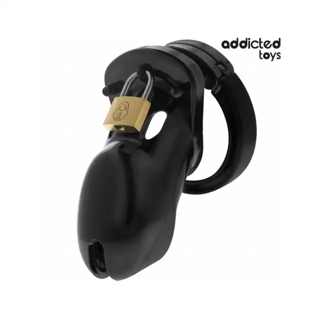 Addicted Toys - Forbidden Vault Penis Cage 10 cm - Klatka na penisa z rozbudowanym systemem blokowania i wymiennymi pierścieniami.
