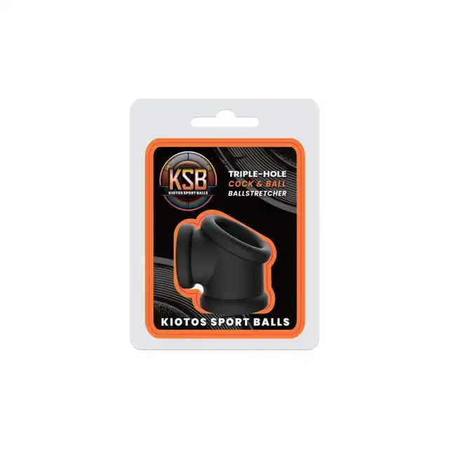 Kiotos Sport Balls – Silicone Cock &amp; Ball Stretcher. Czarny silikonowy stretcher na penisa i mosznę
