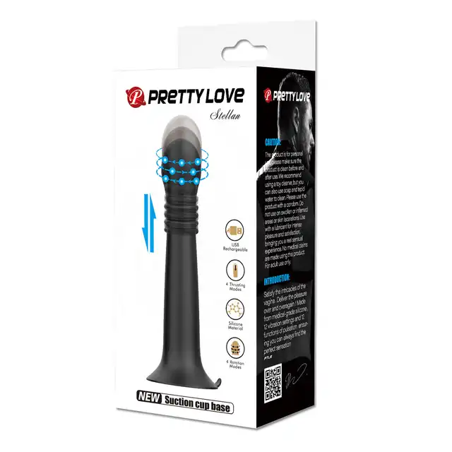 Pretty Love - Stellan - Wibrator analny na przyssawce z 4 intensywnymi trybami pchnięć oraz 4 rytmicznymi wzorami rotacji.