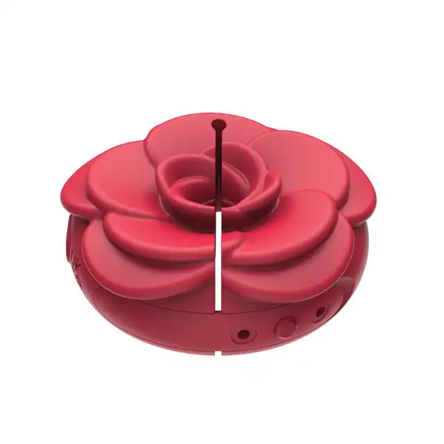 Teazers - Vibrating Nipple Clamps - wibrujące klipsy na sutki w kształcie róży, 10 trybów wibracji, wodoodporność IPX6.
