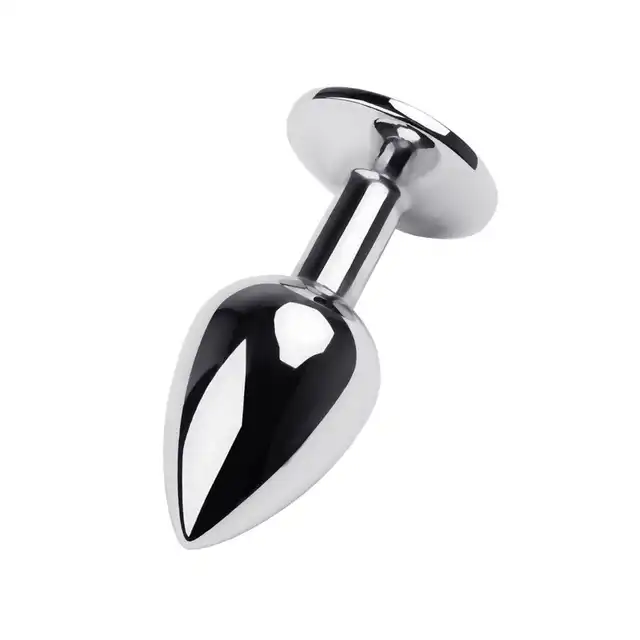 Toyfa – Metal. Korek analny srebrny z kryształem rubinowym 7 cm (czerwony)