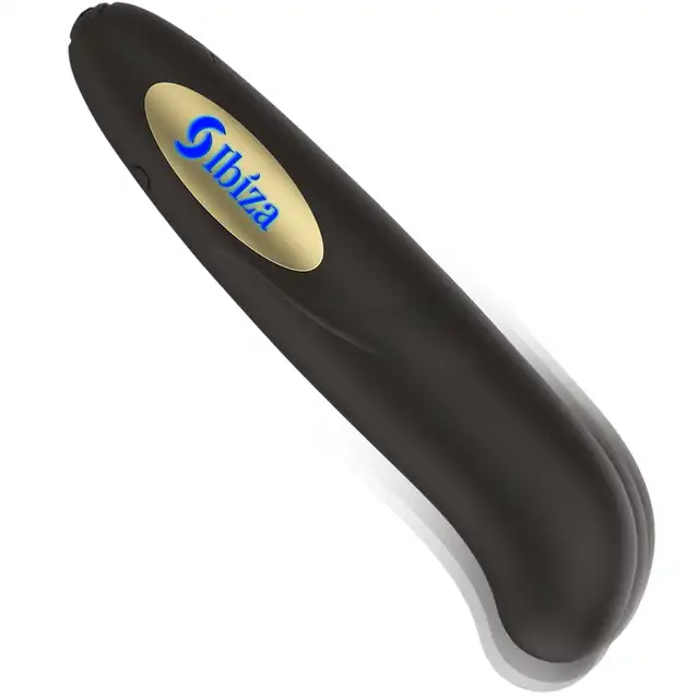Ibiza -  Clit Stimulator USB. Elegancki czarno-złoty mini wibrator do łechtaczki z 10 trybami 