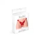 Fashion Secret - Natasha Red OS - Urocze stringi z motywem motyla i otwartym krokiem ze sznurem subtelnych pereł. Top produkt!