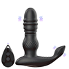 Erospace - Men’s Play B4. Nowoczesny czarny silikonowy masażer prostaty z funkcją ruchu góra-dół i stymulacją krocza! Na pilota