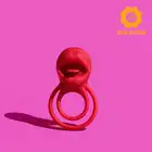 Girls Toys -Ring Maleme.  Red Kiss Vibrating Ring. Czerwony silikonowy wibrujący ring symulujący seks oralny