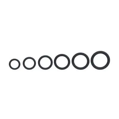 Levelz -  Classic Silicone Cock Ring Set of 6. Zestaw 6 pierścieni erekcyjnych wykonanych z czarnego silikonu
