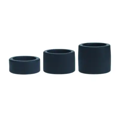 Levelz - Liquid Silicone Ball Strap Set of 3. Zestaw trzech szerokich ringów na jądra. Efektowny ucisk 
