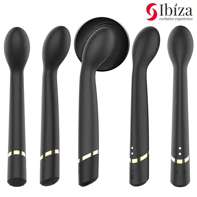 Ibiza -  G-Spot Vibrator USB. Czarny eleganvki wysokiej jakości wibrator z wygięciem do punktu G