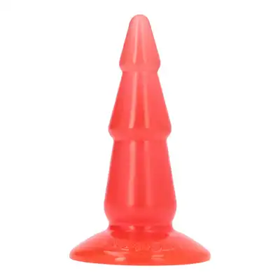 Toyz4Lovers - Jelly Pine Anal Plug 15.5 cm Red - Stożkowy korek analny z przyssawką. Trzy poziomy intensywności w jednej konstrukcji.