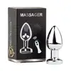 BSeries - Vibration Metal Anal Plug with Remote Control M - nowoczesny i elegancki metalowy korek analny z wibracjami, sterowany pilotem.