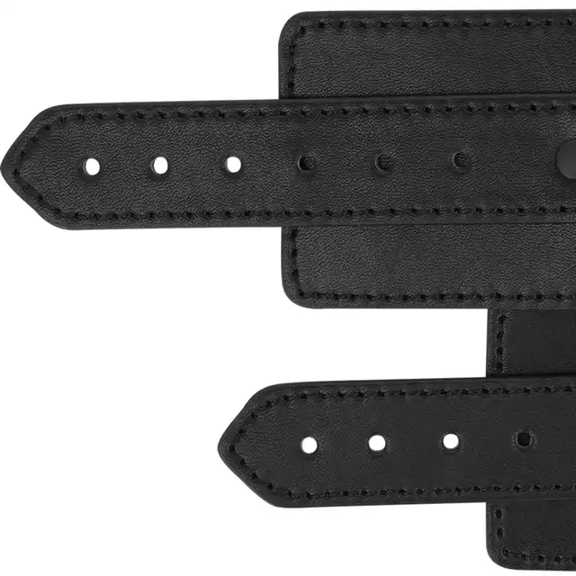 Intense - Fetish Handcuffs. Czarne klasyczne ponadczasowe kajdanki z eko skóry. 