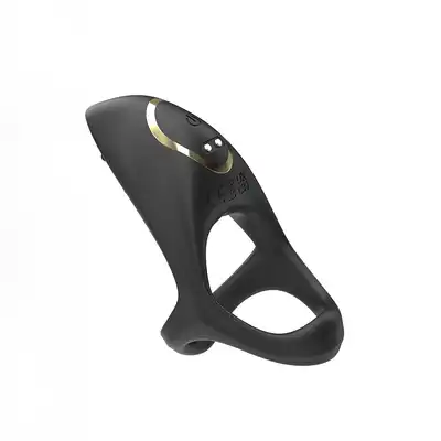 Ibiza - Multi Sensorial Cock Ring. Nowoczesny czarny pierścień na penisa z miękkiego silikonu