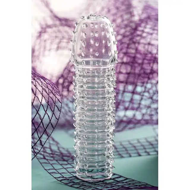 A-Toys - Penis Extender Boyn 15,2 cm - Transparentna nakładka na penisa z wypustkami, efekt natychmiastowego powiększenia.