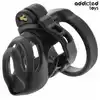 Addicted Toys - Eternal Lock Penis Cage 9 cm - Pas cnoty dla mężczyzn z podstawą do stymulacji cewki moczowej. Wymienne pierścienie i klucze w zestawie.