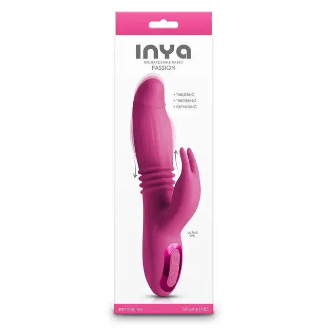 Inya - Passion Pink. Wibrator króliczek z funkcją thrustingu i wibracji, intensywne doznania, wielofunkcyjne możliwości. 