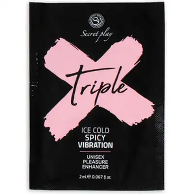 Secret Play - Triple X - Ice Cold Spicy VIbration Unisex Pleasure Enhancer 2 ml - Żel wzmacniający doznania, efekt zimna, następnie rozgrzewania, finalnie - efekt wibracji. Idealna pojemność do przetestowania!