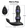 Erospace - Men’s Play B4. Nowoczesny czarny silikonowy masażer prostaty z funkcją ruchu góra-dół i stymulacją krocza! Na pilota