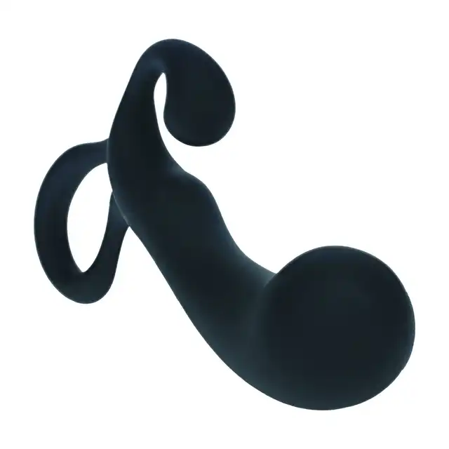 Levelz - Bulb with Loop Silicone Prostate Massager M. Czarny silikonowy stymulator prostaty w rozmiarze M bez wibracji 