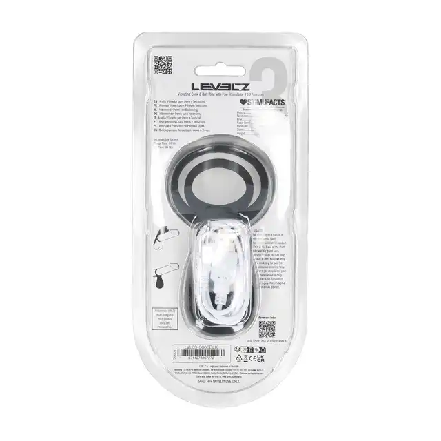 Levelz - Vibrating Cock &amp; Ball Ring with Paw Stimulator. Podwójny silikonowy ring z wibrującym stymulatorem łechtaczki
