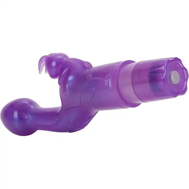Calexotics - The Original Bunny Kiss Purple - Uroczy żelowy wibrator z króliczkiem w kolorze fioletowym. Stymulacja punktu G, stymulacja łechtaczki, 3 poziomy wibracji!