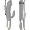 Ibiza - Powerful Anatomical Vibrator with Rabbit. Elegancki czarno-złoty wibrator z króliczkiem z dwoma niezależnymi silnikami