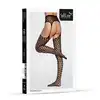 Softline - Stocking 4013. Czarne inspirowane kabaretkami rajstopy imitujące pończochy z pasem.