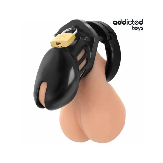 Addicted Toys - Obsidian Hold Penis Cage Size S - Klatka na penisa z wymiennymi pierścieniami. Bezpieczna konstrukcja, możliwość idealnego dopasowania i pełna kontrola.