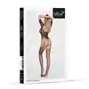 Softline - Bodystocking 2081 O/S Black - Bodystocking z kwiatowym motywem i zmysłowymi wycięciami.