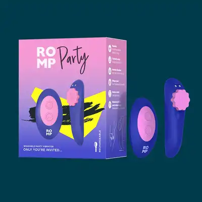 Romp - Party - Nowoczesny wibrator do bielizny, zaprojektowany z myślą o dyskretnej stymulacji i pełnej swobodzie użytkowania. 7 poziomów wibracji, cicha praca, wodoodporność IPX7.