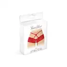 Fashion Secret - Celia Red OS - Koronkowe czerwone figi z otwartym krokiem i subtelnymi paseczkami podkreślającymi biodra.