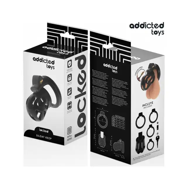 Addicted Toys - Silent Keep Penis Cage 7,5 cm - Kompaktowy pas cnoty dla mężczyzn z bezpiecznym systemem blokowania.