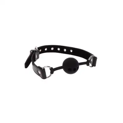 Taboom - Luxury Bondage Silicone Ball Gag - Luksusowy knebel z welurowym wykończeniem, silikonowa kulka z 3 dziurkami do oddychania. Produkt premium!