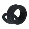 Levelz - Wide Double O Silicone Cock Ring L. Czarny silikonowy ring na jądra i penisa o ergonomicznej konstrukcji