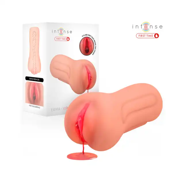 Intense - First Time Erika. Realistyczny masturbator w kształcie pochwy dziewicy z krwią menstruacyjną i błoną dziewiczą