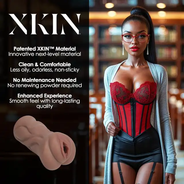 Xkin - Career Girls Sexy Librarian Paige Spreadmore - Teksturowany masturbator w kolorze brązowym. Ta bibliotekarka może być w Twoich rękach.
